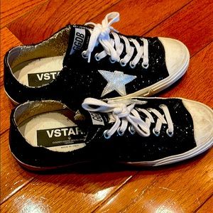 Golden goose vstar2 Womens for sale, black sparkle
